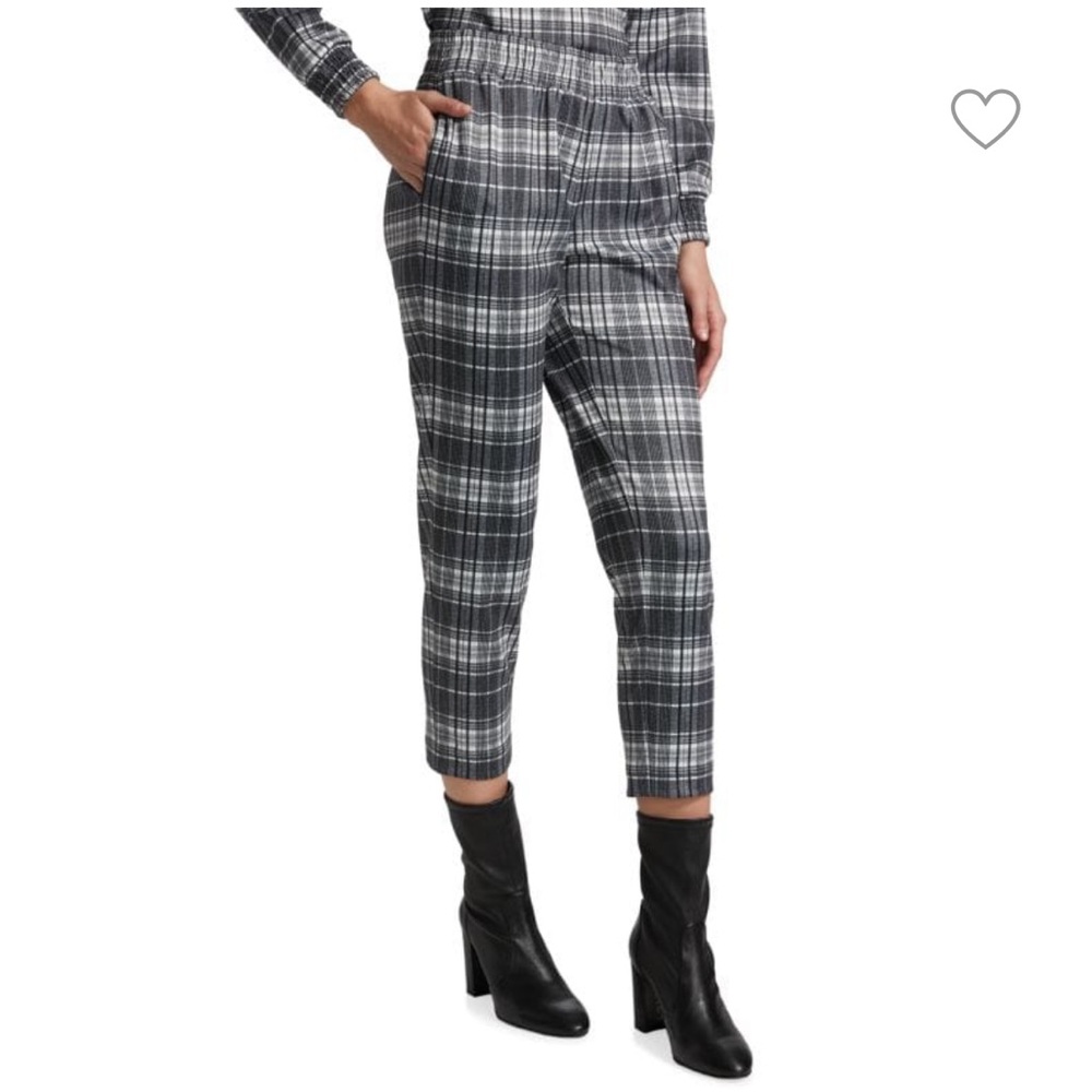 ALICE + OLIVIA Benny Tapered Plaid Pants S